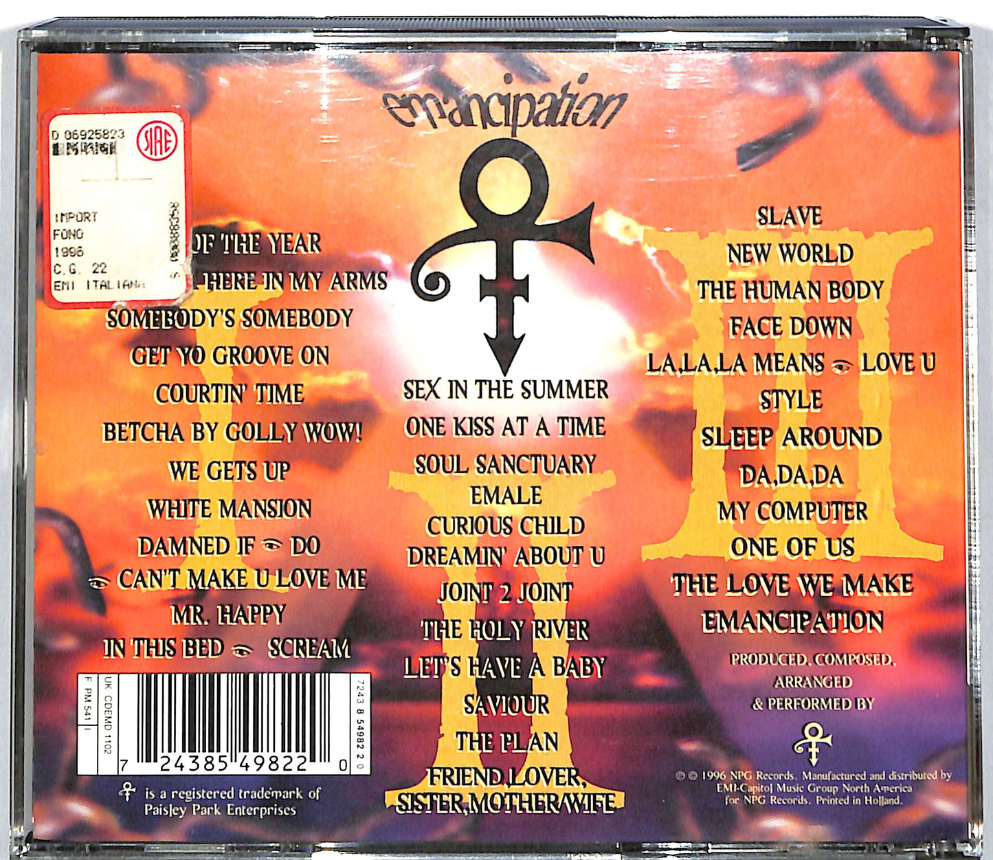 EBOND The Artist (Formerly Known As Prince) - Emancipation CD CD036923