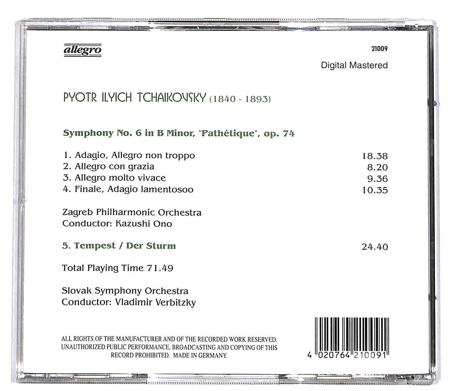 EBOND Pyotr Il Tchaikovsky - Symphony No. 6 CD CD037022
