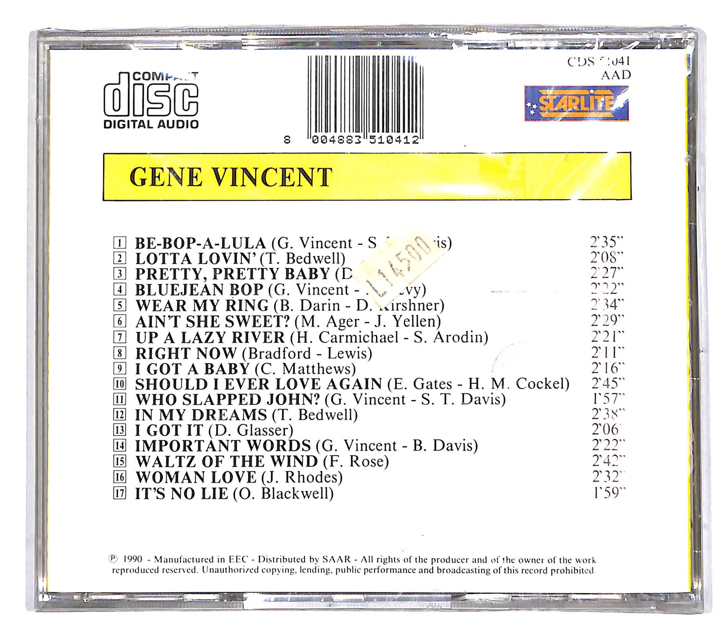 EBOND Gene Vincent - Gene Vincent CD CD037250
