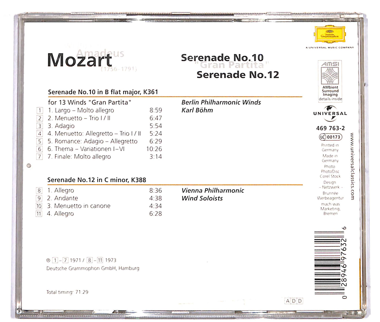 EBOND Mozart - Serenade No.10 & 12 CD CD037358