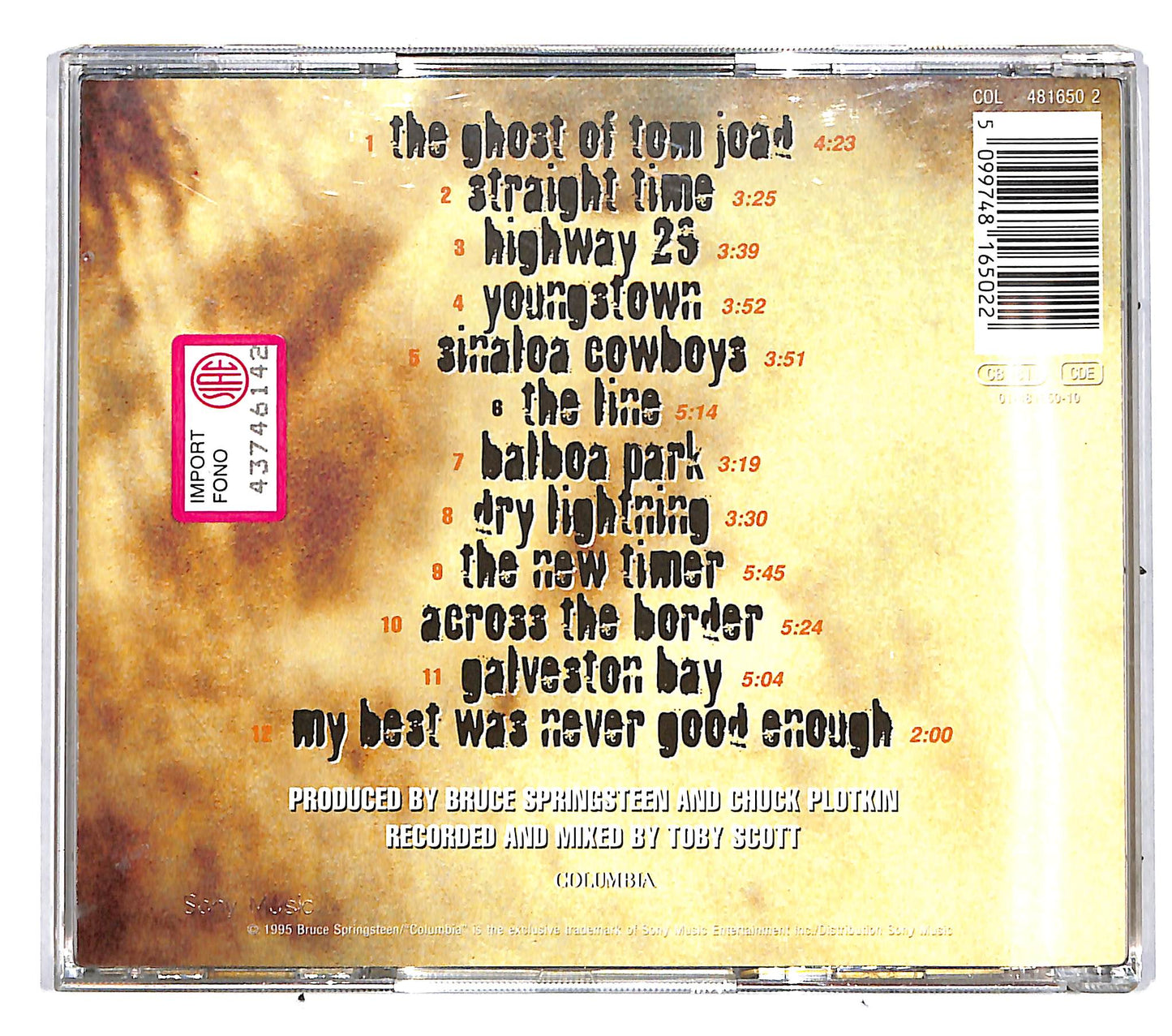 EBOND Bruce Springsteen - The Ghost Of Tom Joad CD CD037603