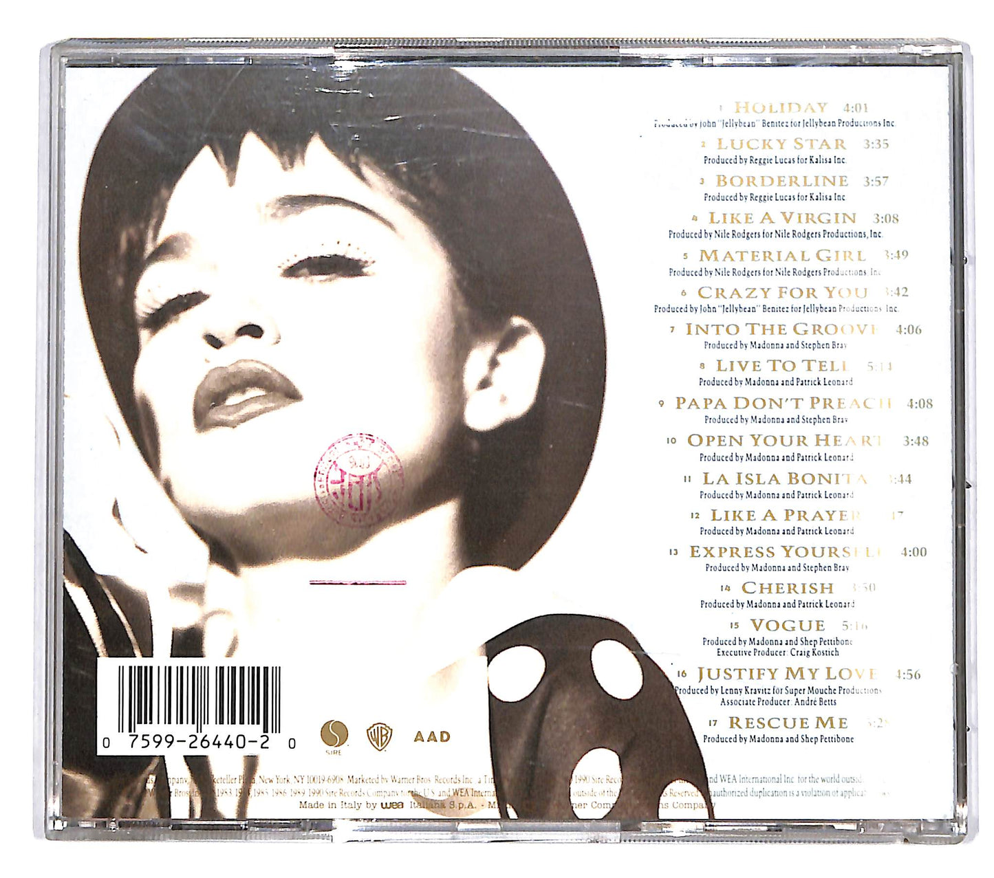 EBOND Madonna - The Immaculate Collection CD CD037665