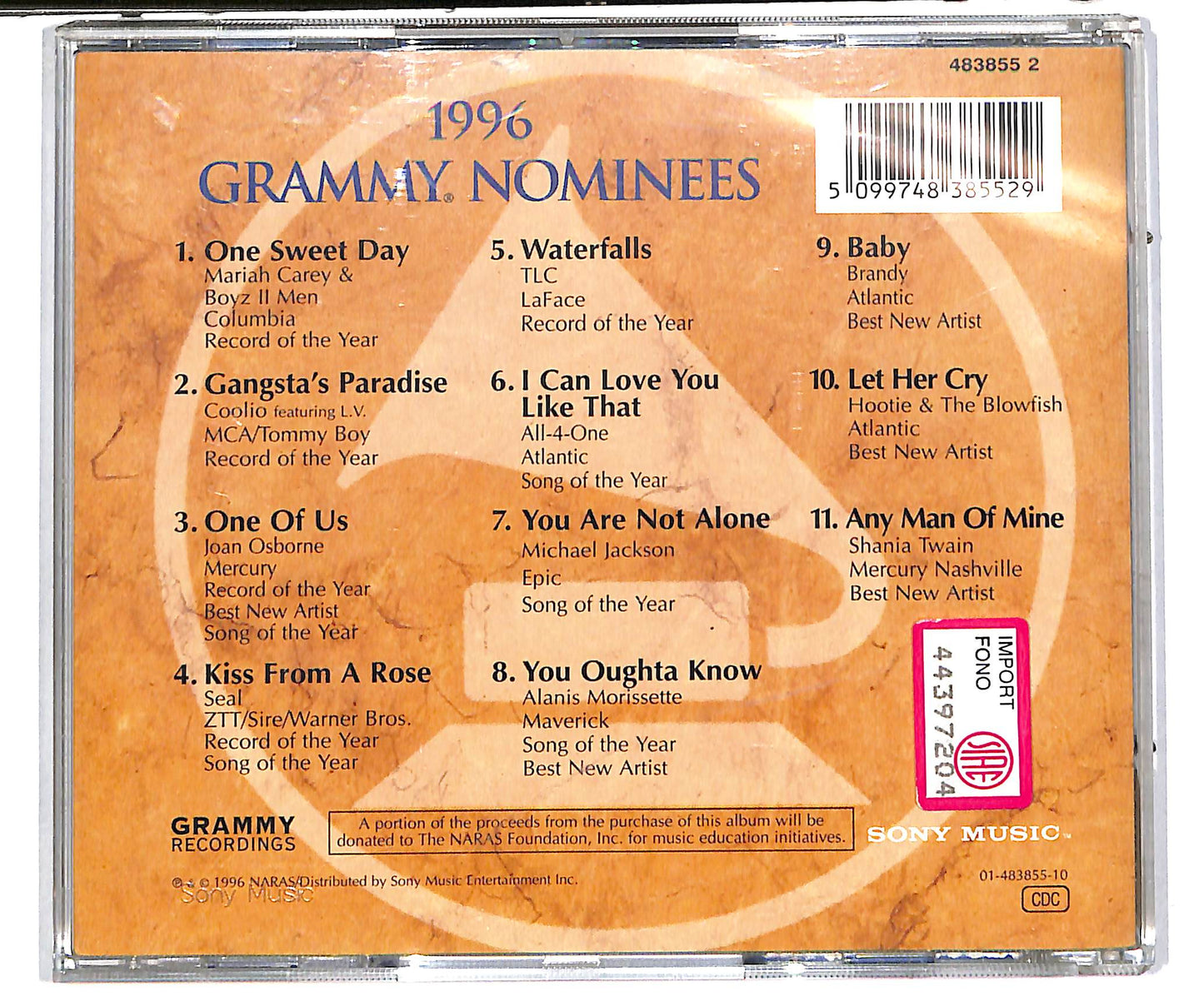 EBOND Various - 1996 Grammy Nominees CD CD038040
