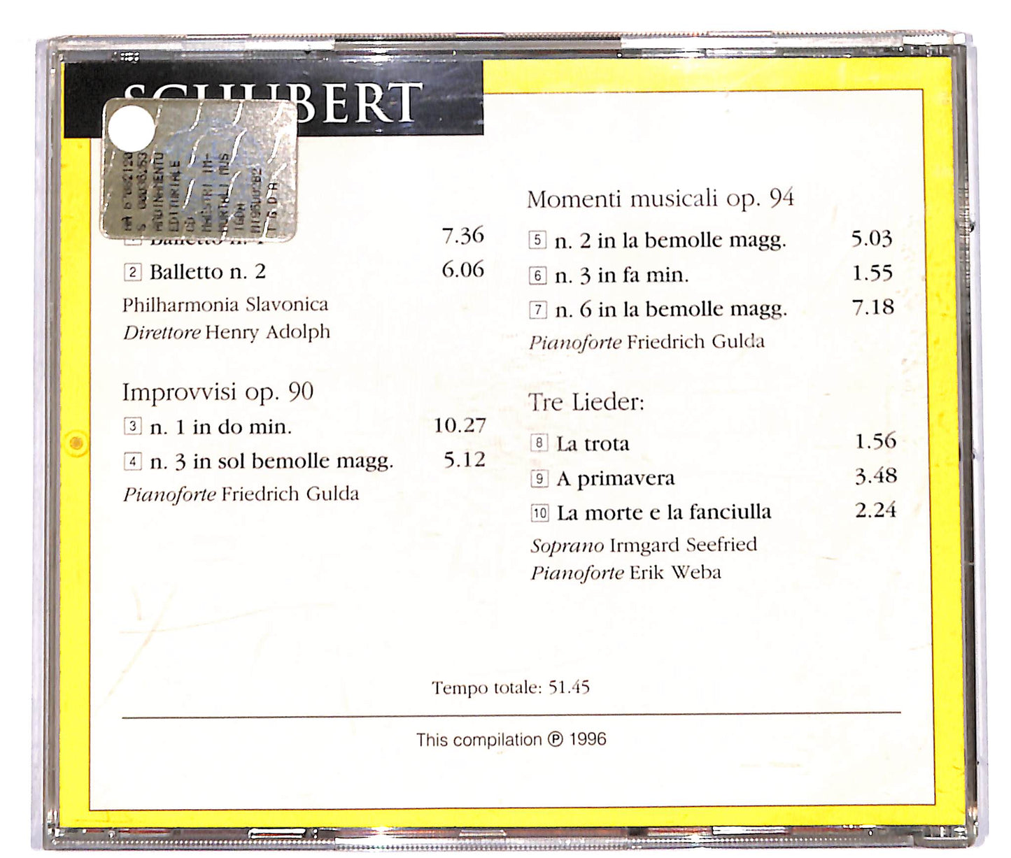 EBOND i maestri immortali della musica classica - schubert - EDITORIALE CD CD038303