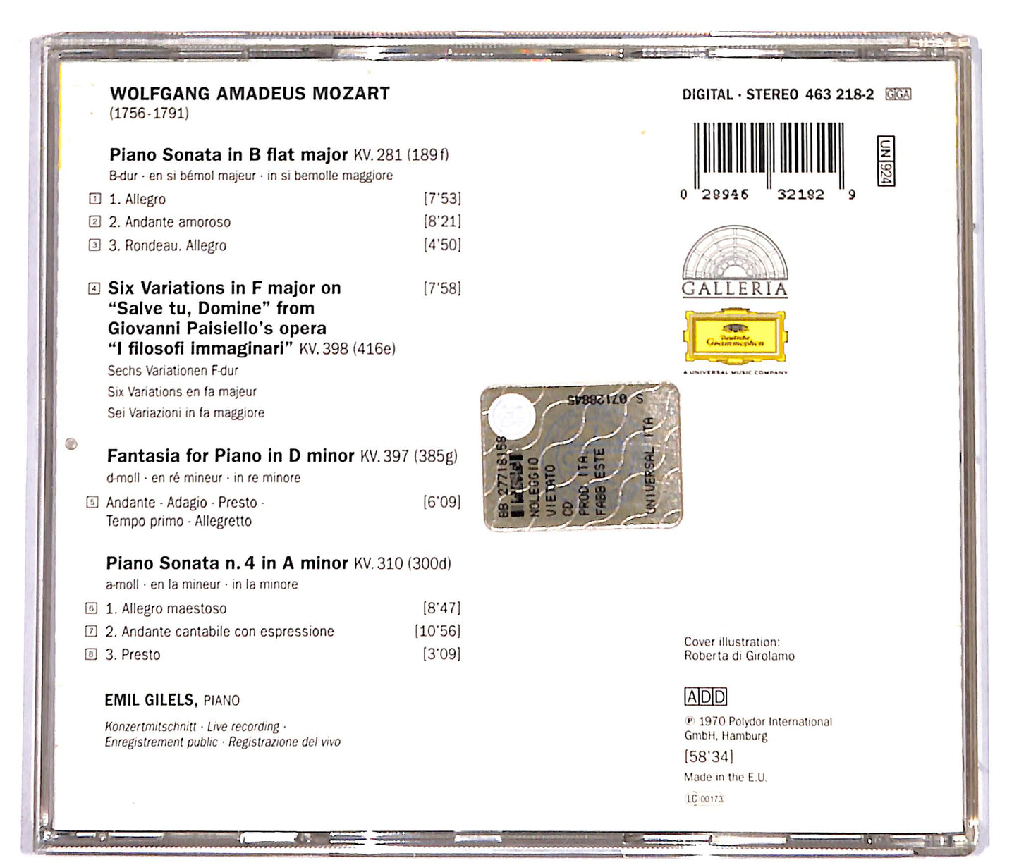 EBOND mozart - piano sonatas kv. 281 & 310 CD CD038321