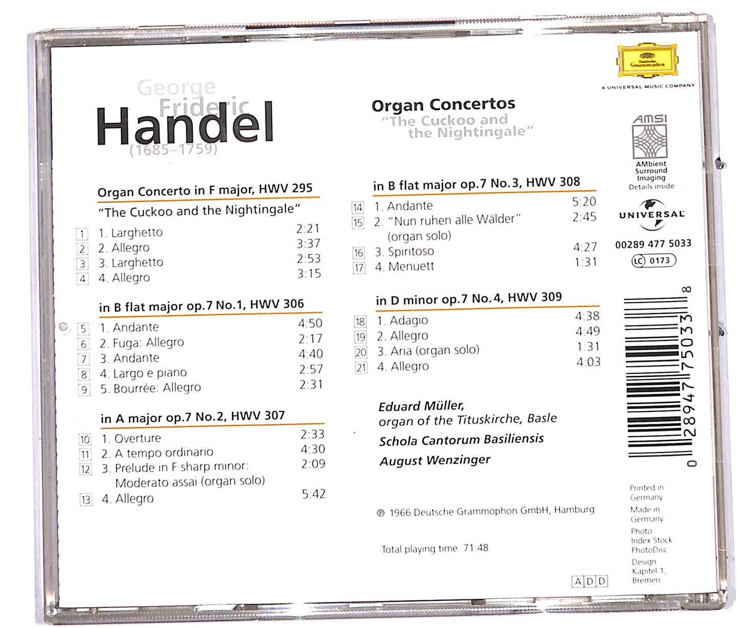EBOND Handel - organ concertos CD CD038324