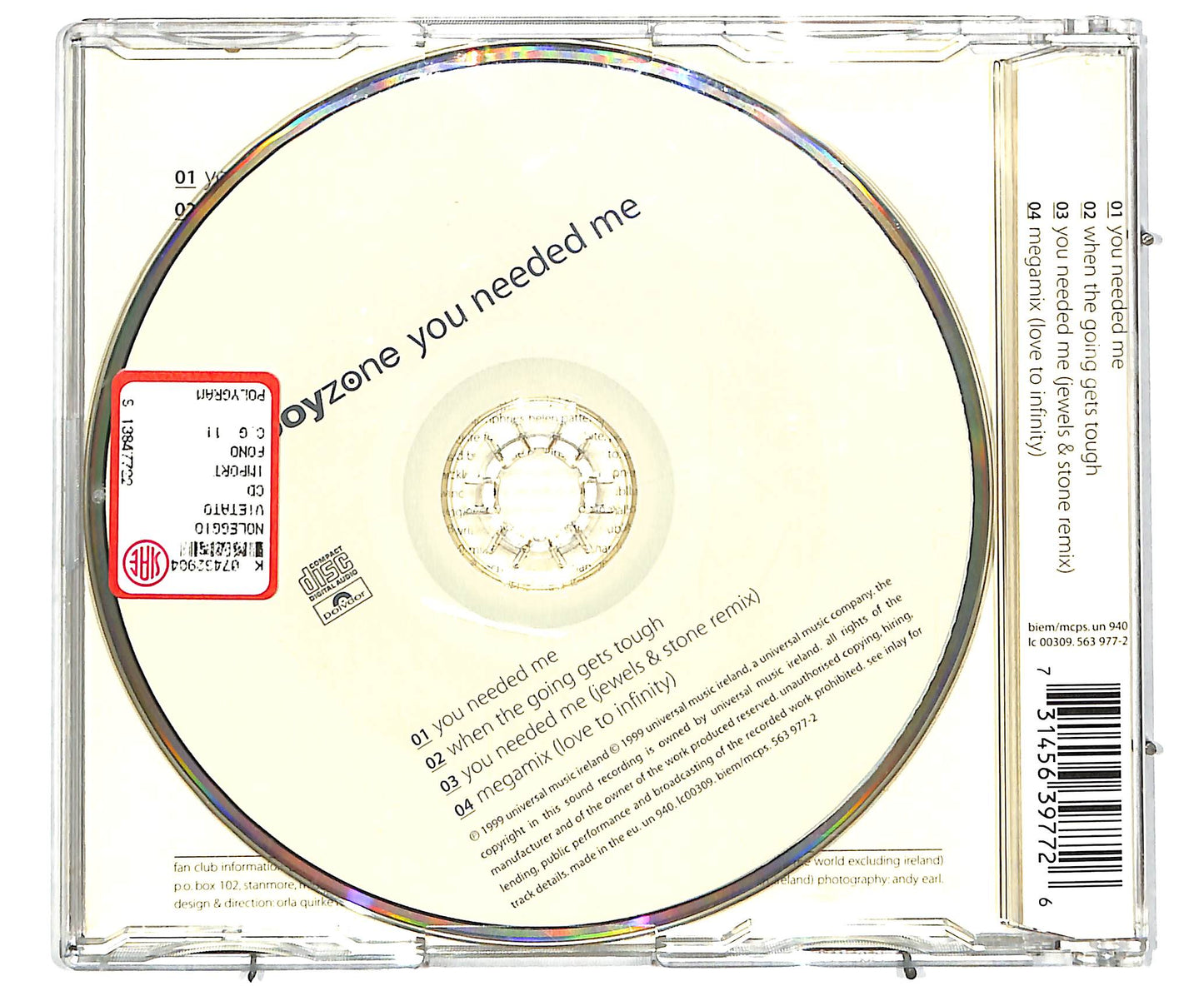 EBOND Boyzone - You Needed Me CD CD038819