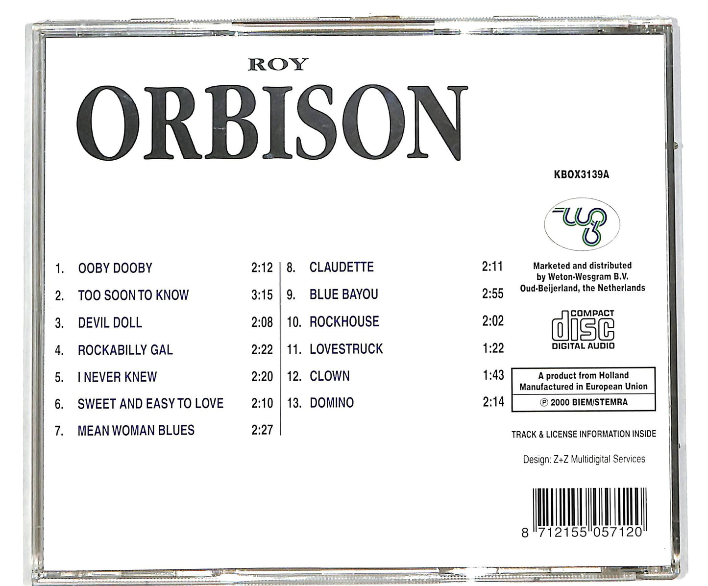 EBOND Roy Orbison - Roy Orbison CD CD038827