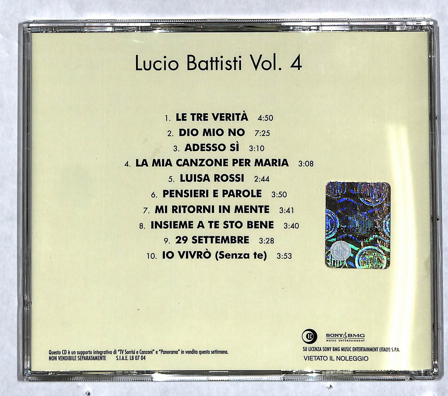 EBOND Lucio Battisti - Vol. 4 EDITORIALE CD CD039217