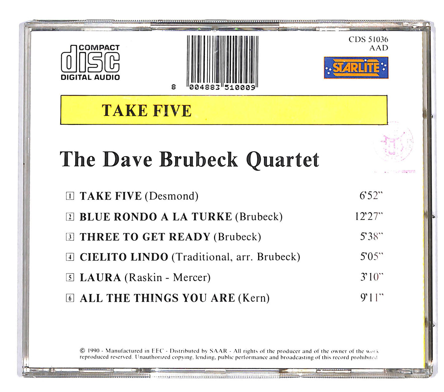 EBOND Dave Brubeck - Take Five CD CD039250