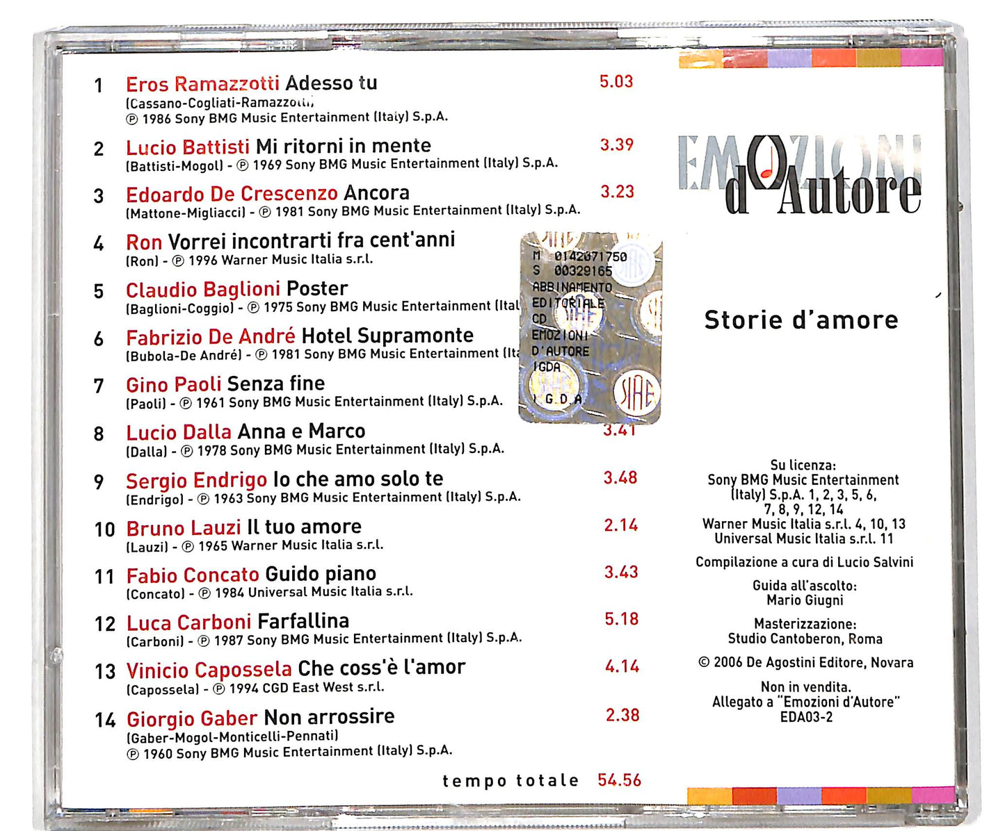 EBOND Emozioni d'Autore: Storie d'Amore CD CD039467