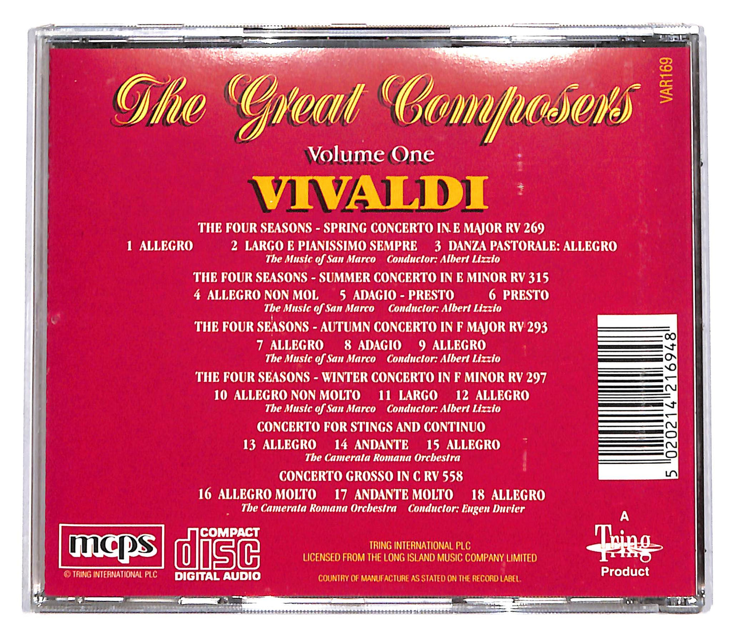 EBOND the great composers , vol. 1 - Vivaldi CD CD039619
