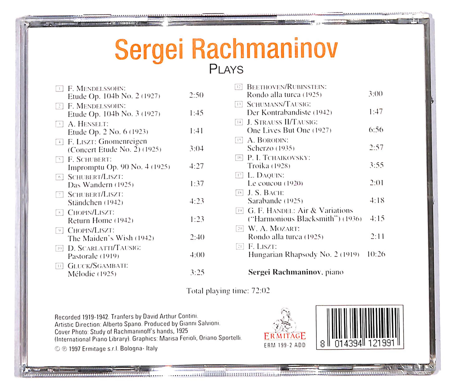 EBOND Sergei Rachmaninov* - Plays CD CD039836