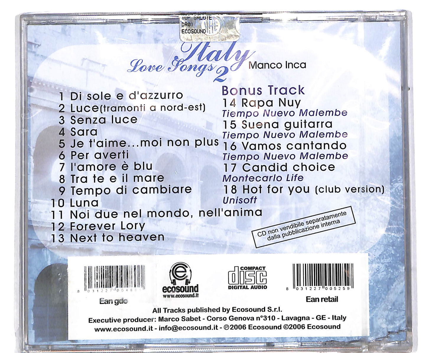 EBOND Italy love songs 2 CD CD040506