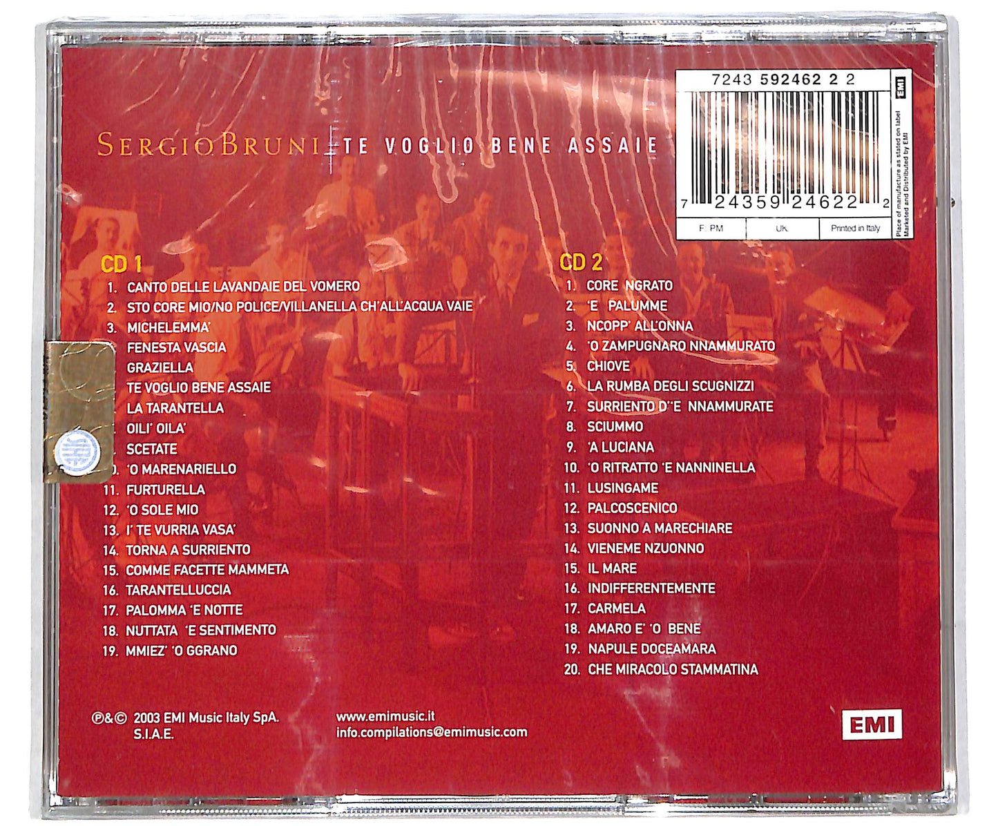 EBOND Sergio Bruni - Te Voglio Bene Assaie CD CD040802