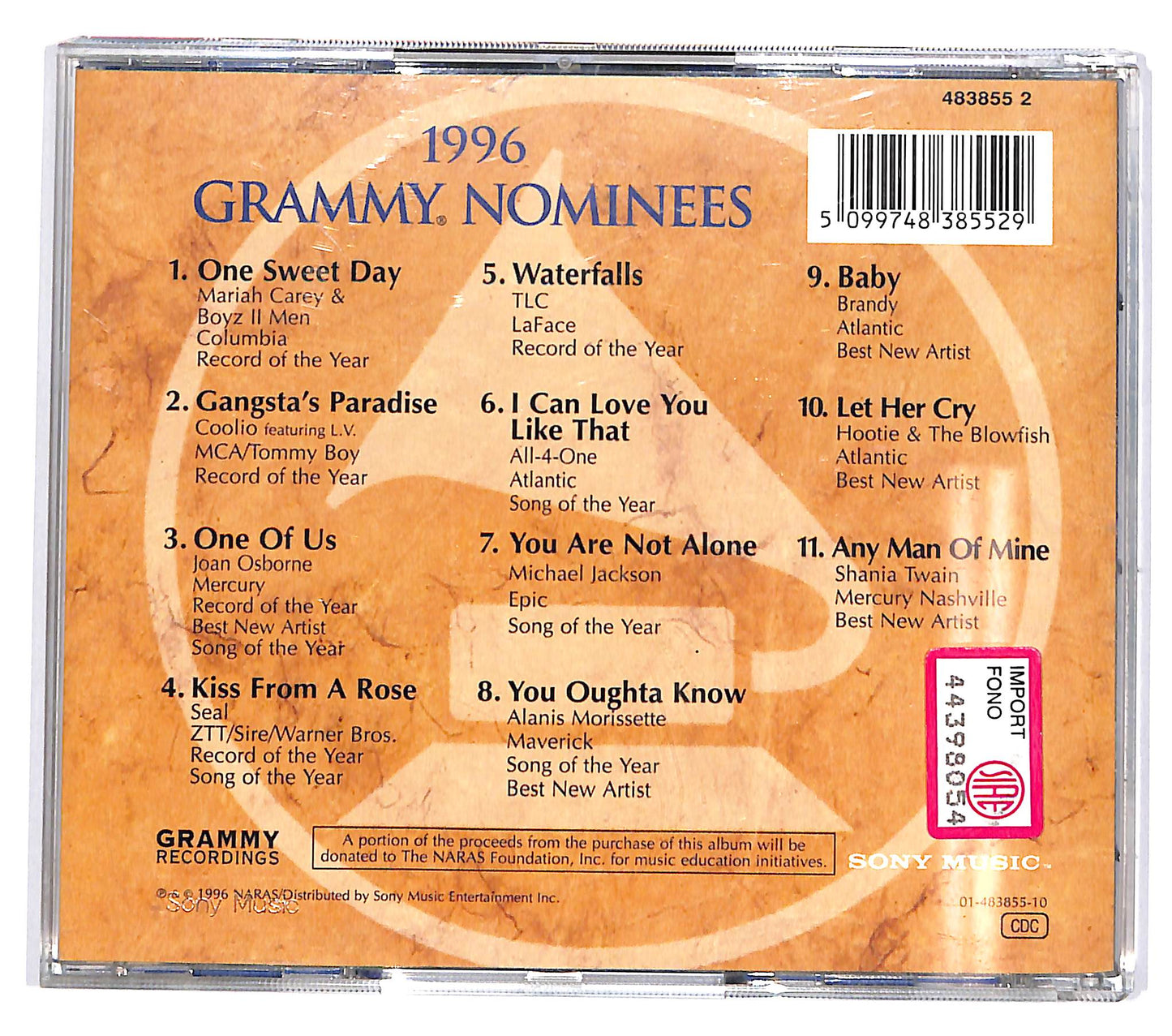EBOND Various - 1996 Grammy Nominees CD CD040929