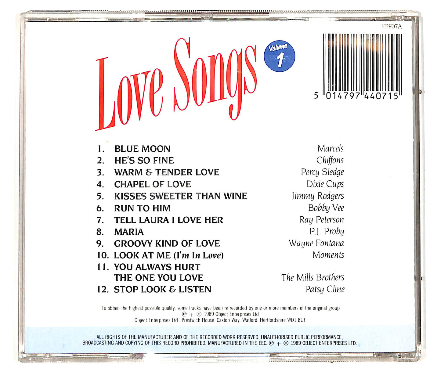 EBOND Love Songs Volume 1 CD CD041121