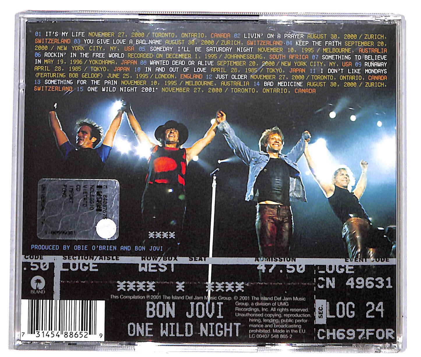 EBOND Bon Jovi - One Wild Night: Live 1985-2001 CD CD041958