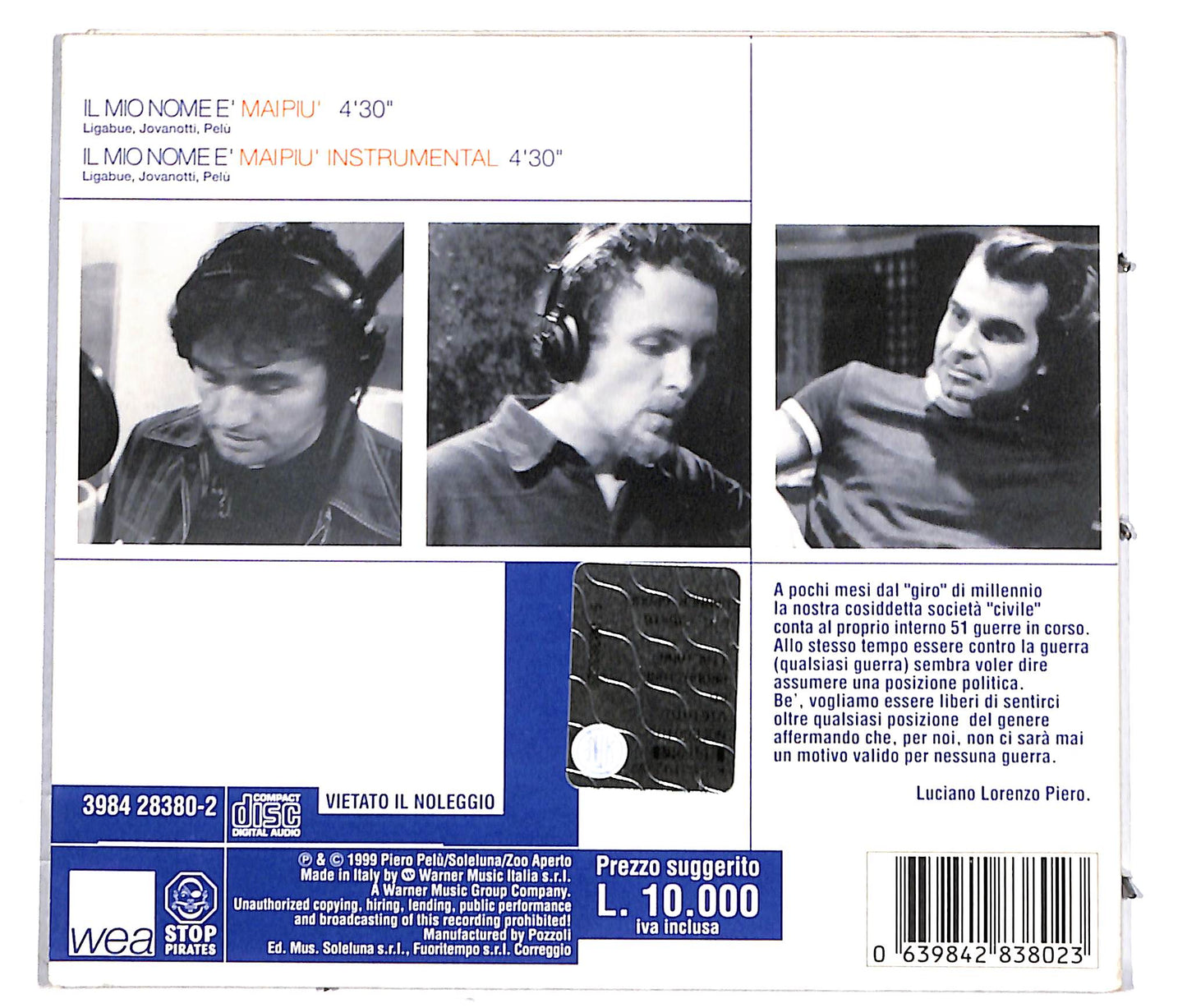 EBOND Ligajovapelu - Il Mio Nome E Mai Piu CD CD042010