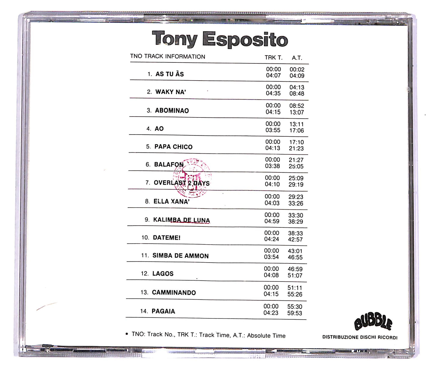 EBOND Tony Esposito - Tony Esposito EDITORIALE CD CD042718