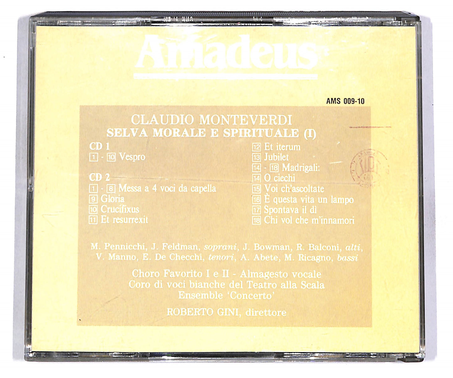 EBOND Claudio Monteverdi - Selva Morale E Spirituale (I) (2 dischi) CD CD043033