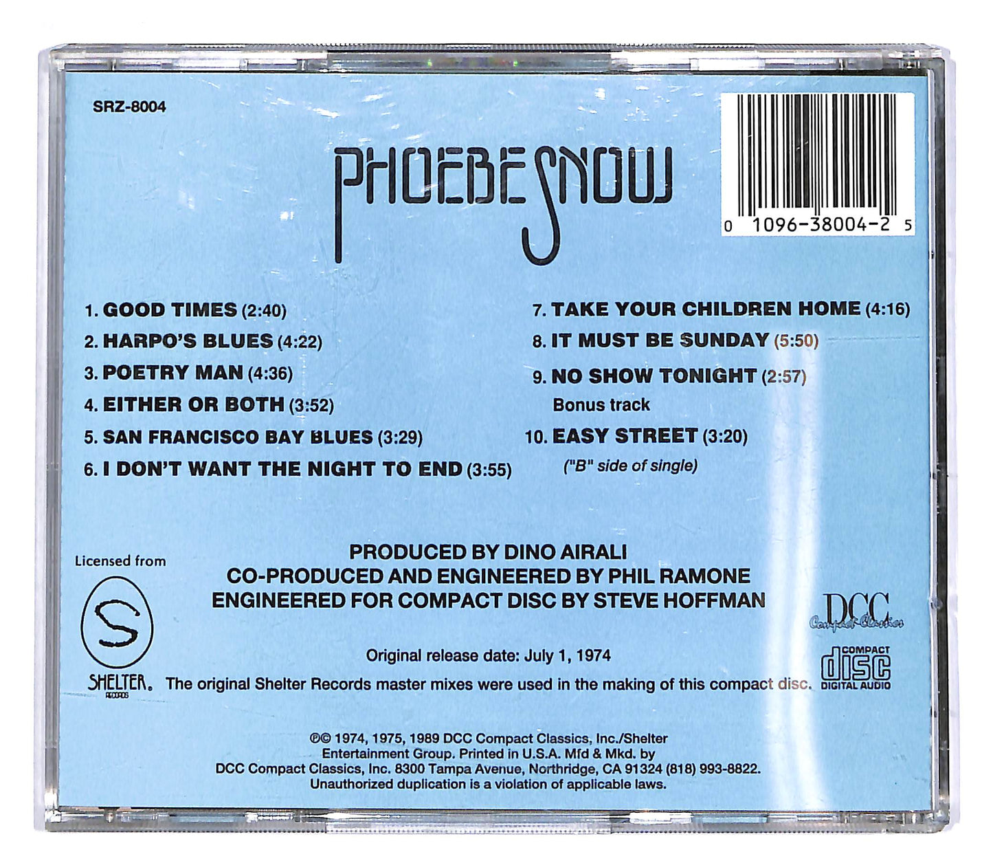 EBOND Phoebe Snow - Phoebe Snow CD CD043604