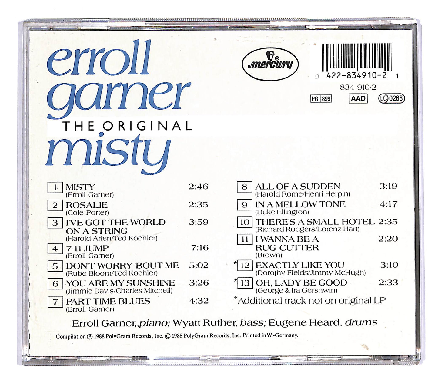 EBOND Erroll Garner - The Original Misty CD CD043629