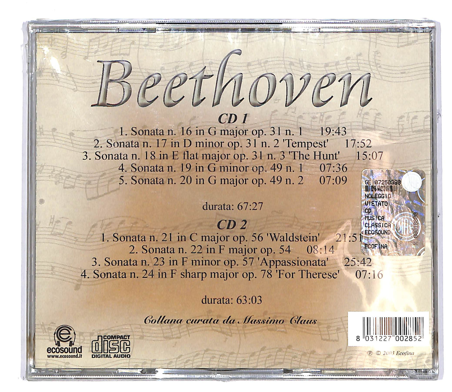 EBOND Beethoven - le 32 sonate per pianoforte vol.3 CD CD044653