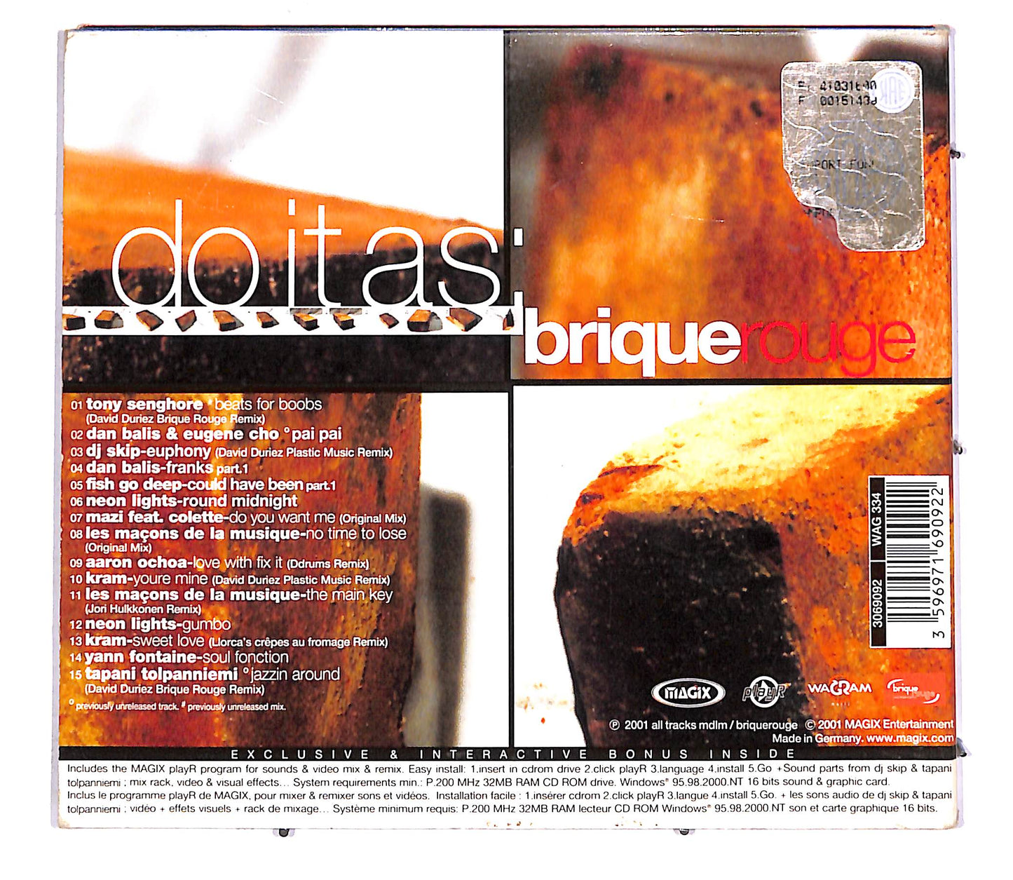 EBOND David Duriez, Ludovic Llorca - Do It As: Brique Rouge CD CD045532