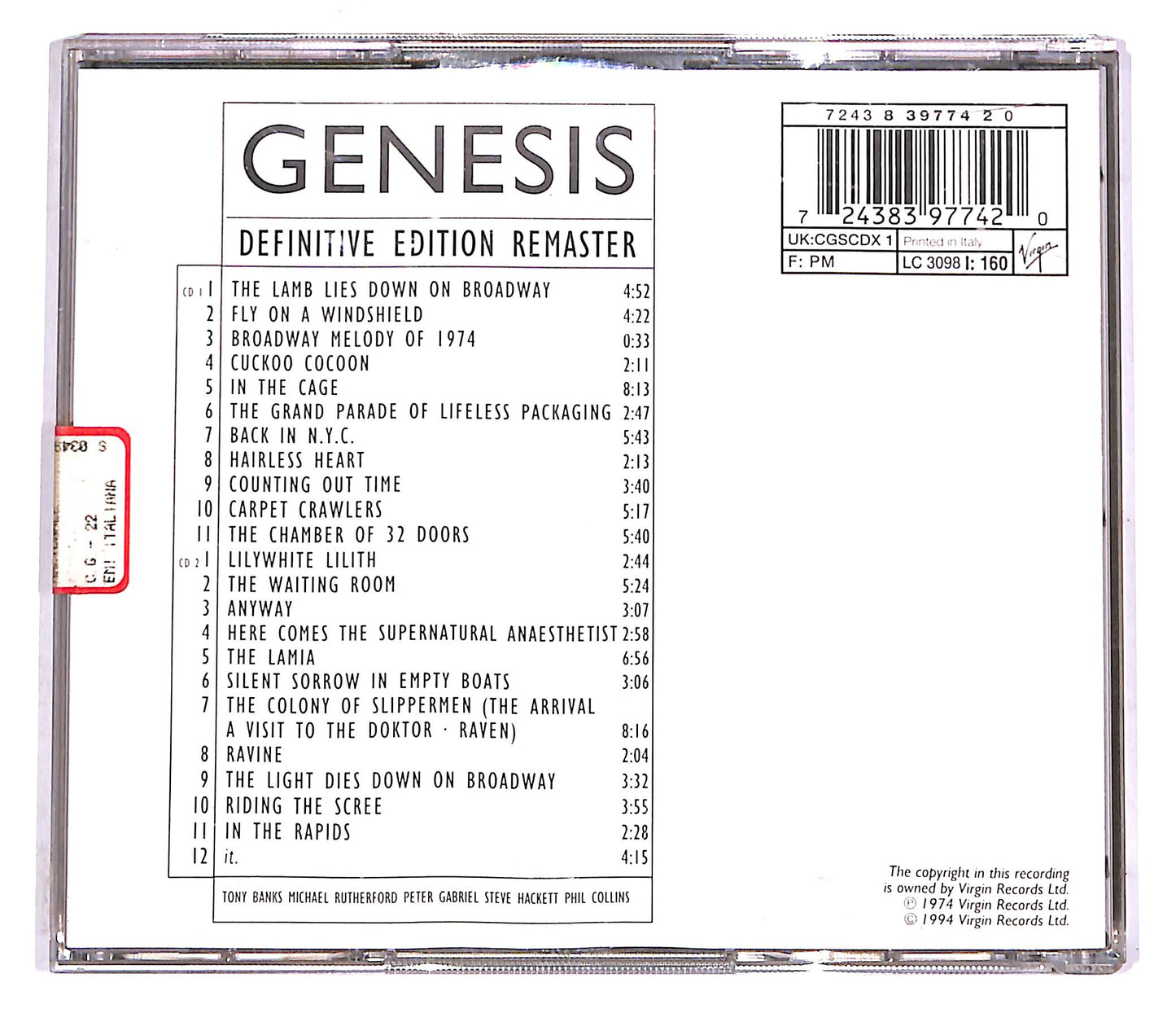 EBOND Genesis - The Lamb Lies Down On Broadway (2 dischi) CD CD045537
