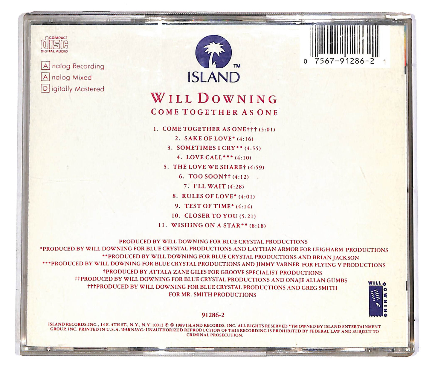 EBOND Will Downing - Come Together As One CD CD045644