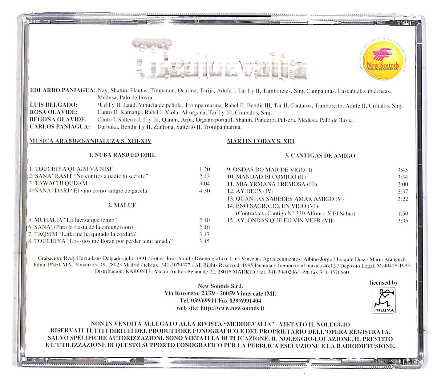 EBOND Calamus - Medioevalia Vol. 1 EDITORIALE CD CD045844