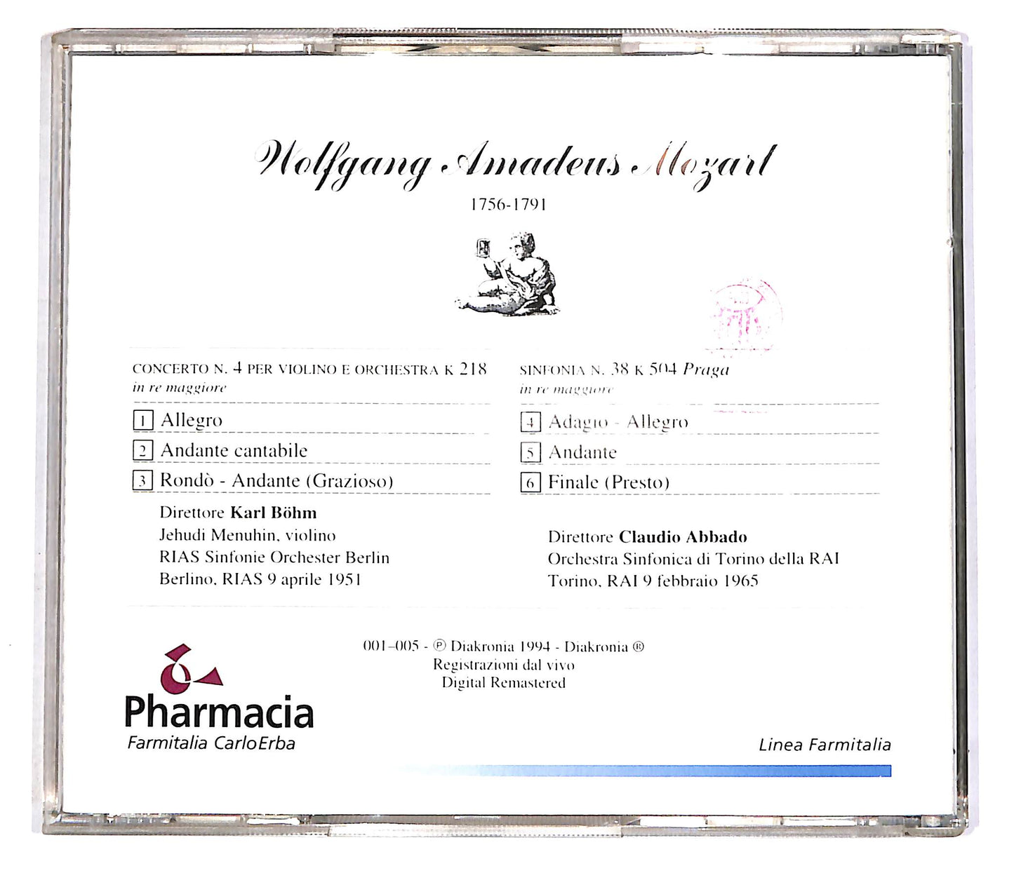 EBOND Mozart - Sinfonia n. 4 K 218 - Sinfonia n. 38 K 504 EDITORIALE CD CD046066