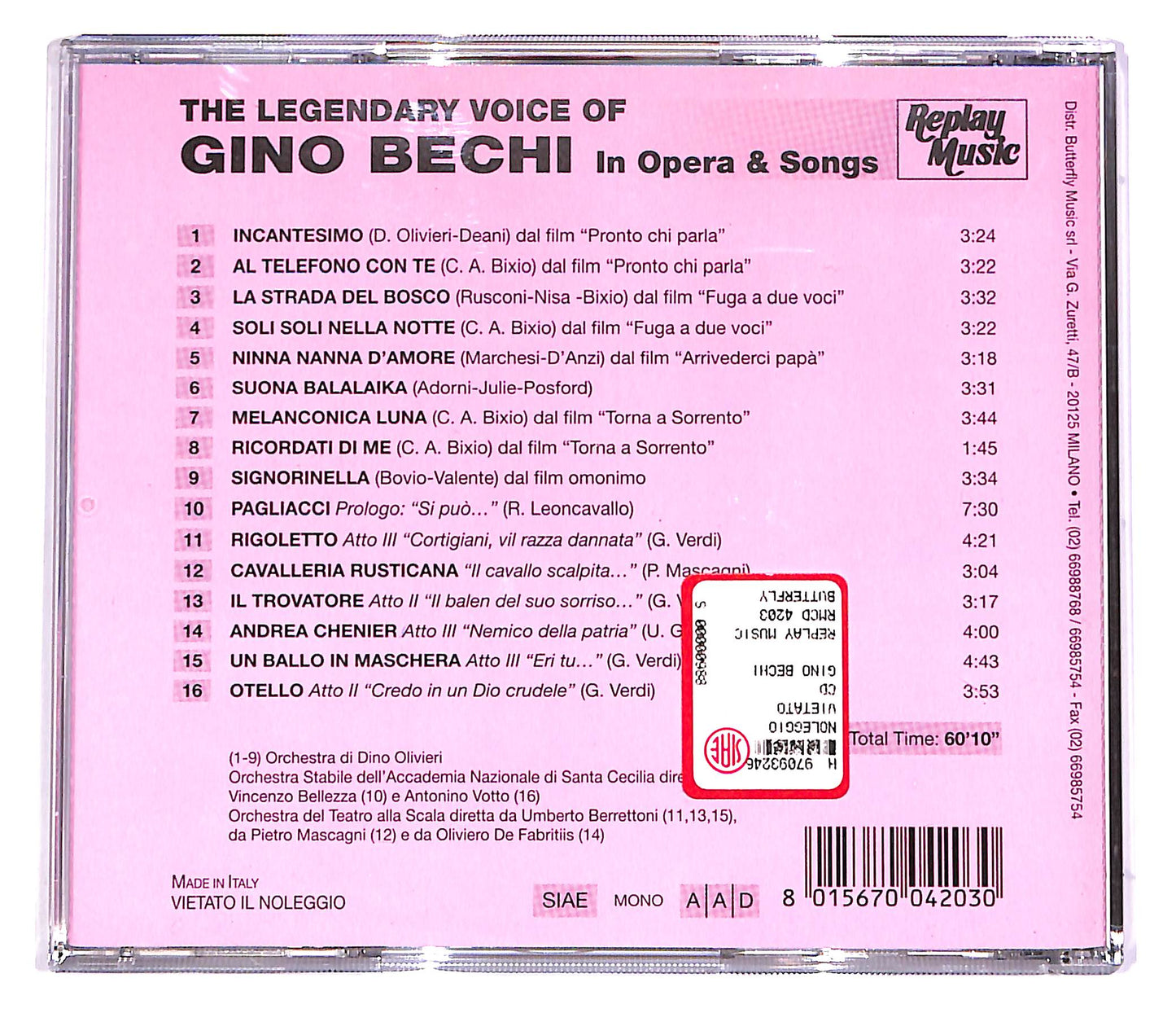 EBOND The Legendary Voice Of Gino Bechi - In Opera & Songs CD CD046825