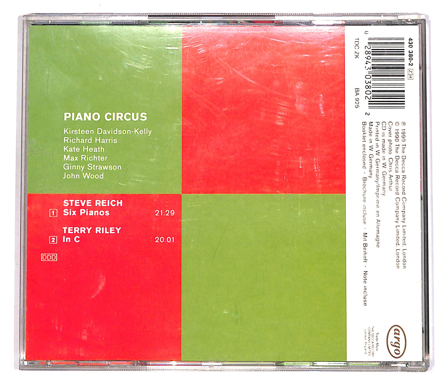 EBOND Steve Reich / Terry Riley - Piano Circus CD CD063055