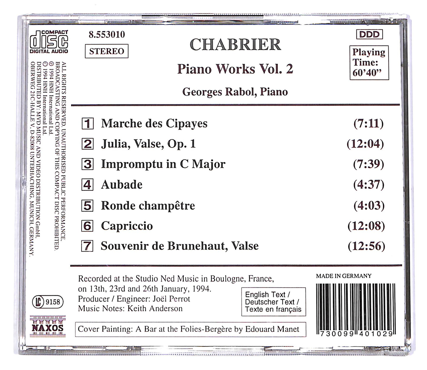 EBOND Chabrier, Georges Rabol - Piano Works Vol. 2 CD CD063064