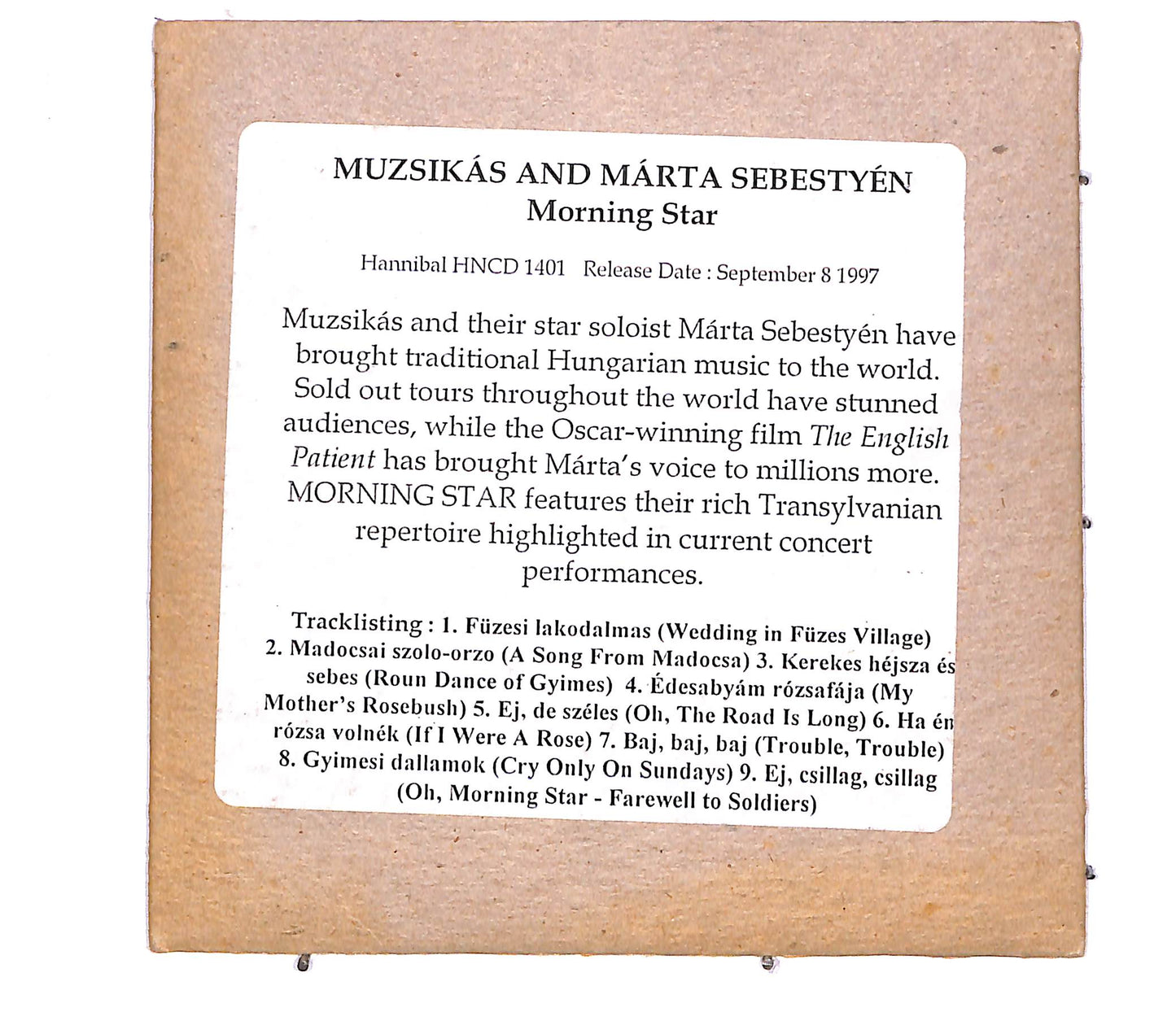 EBOND Muzsikas And Marta Sebestyen - Morning Star CD CD063171