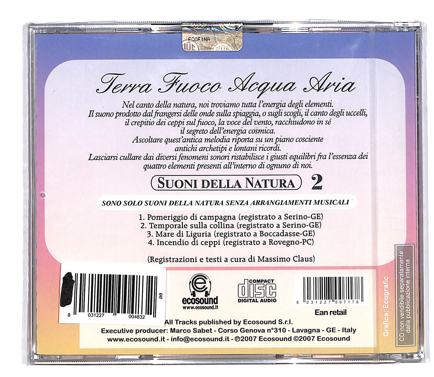 EBOND Various - terra acqua aria fuoco vol.2 EDITORIALE CD CD064636