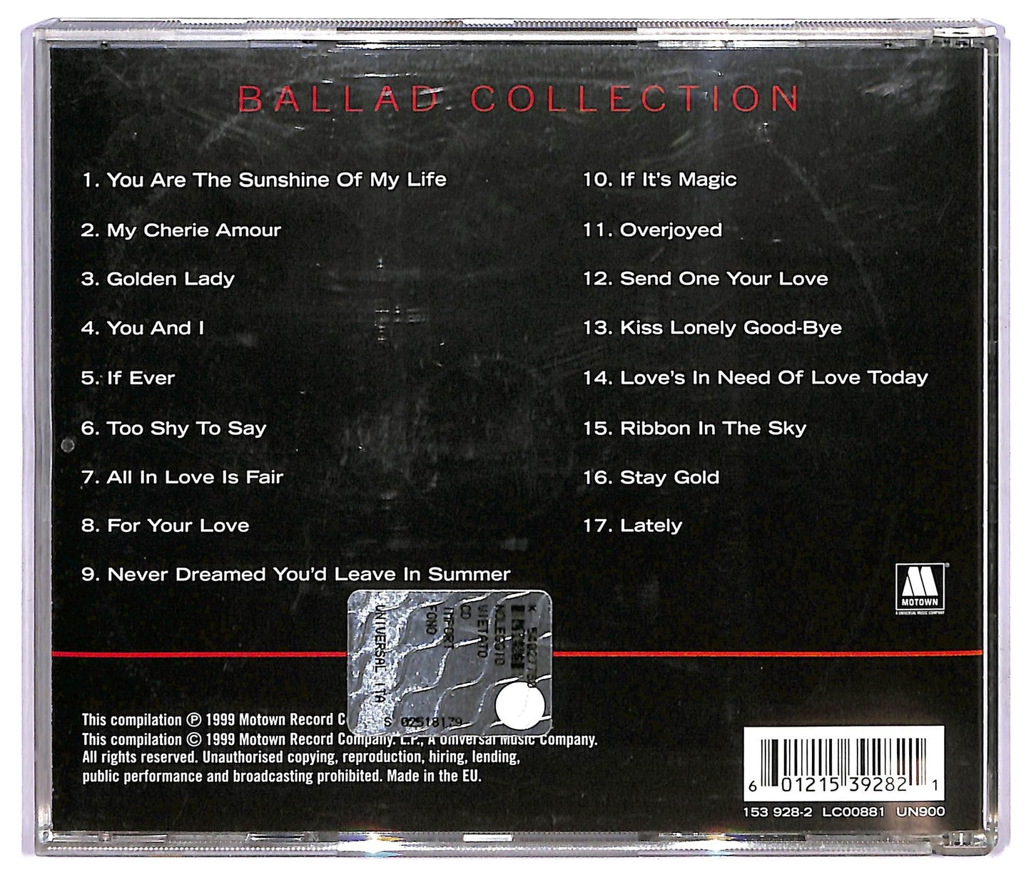 EBOND Stevie Wonder - Ballad Collection CD CD068421
