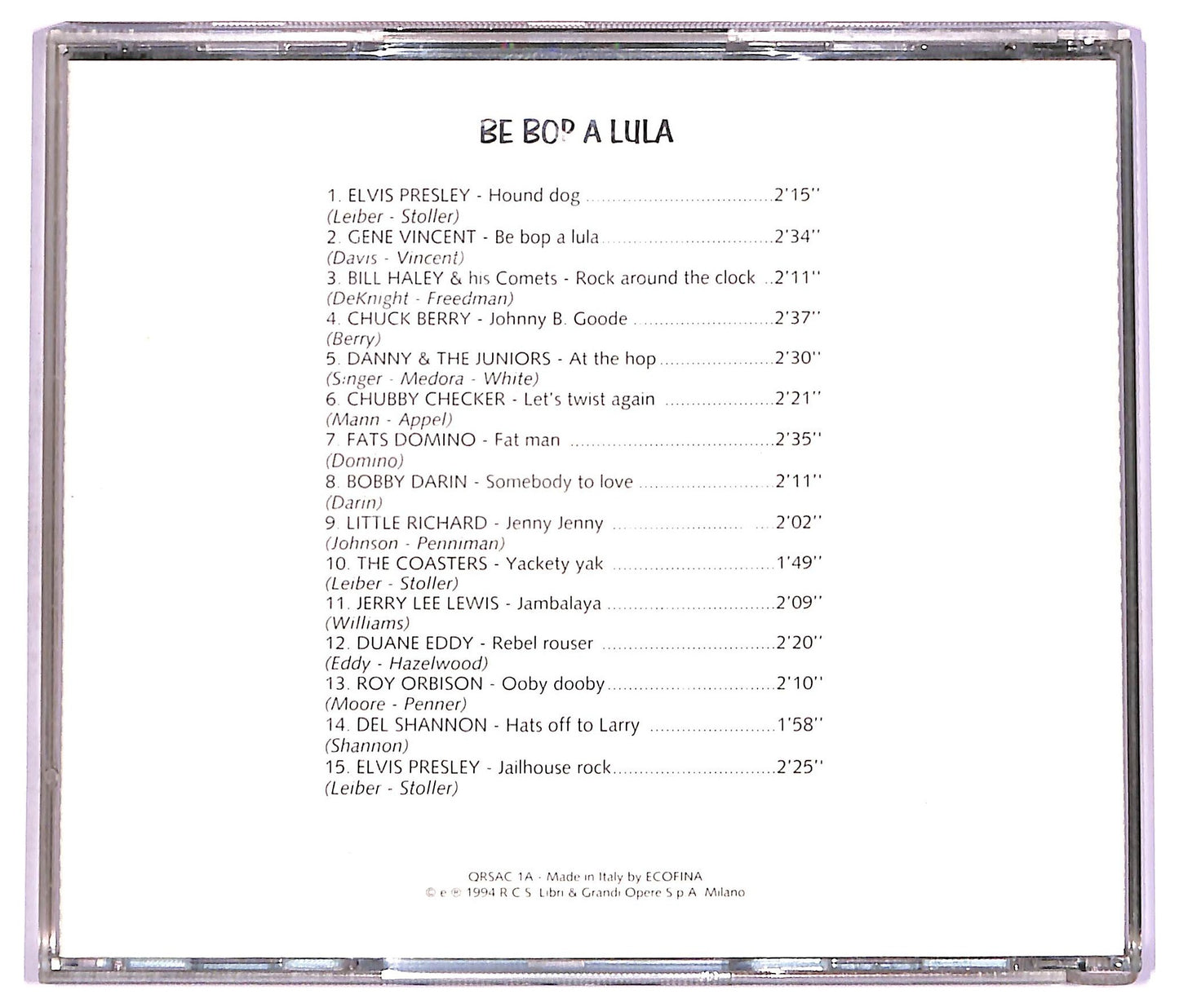 EBOND Be Bop A Lula EDITORIALE CD CD070138
