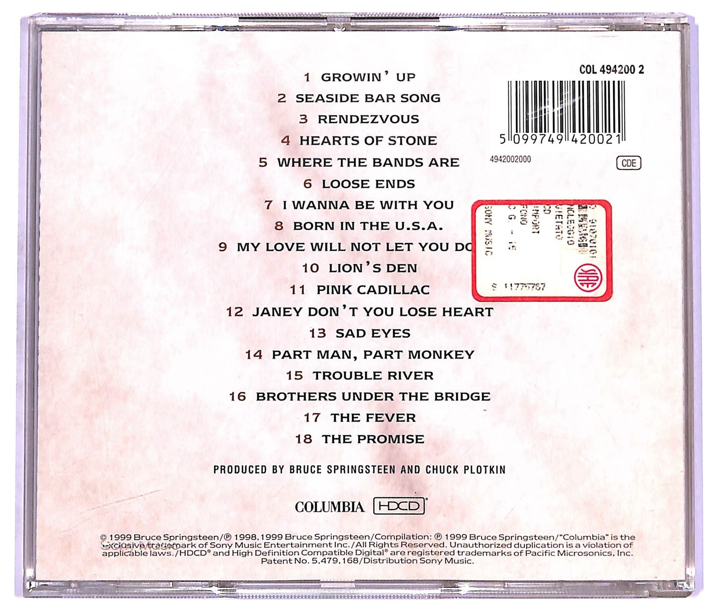 EBOND Bruce Springsteen - 18 Tracks CD CD070830