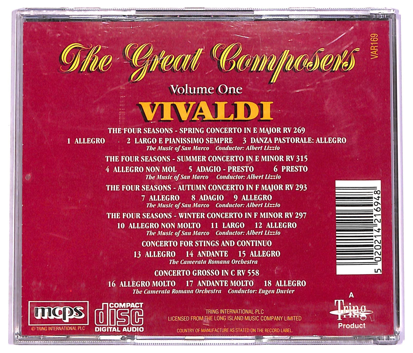 EBOND the great composers , vol. 1 - Vivaldi CD CD071705
