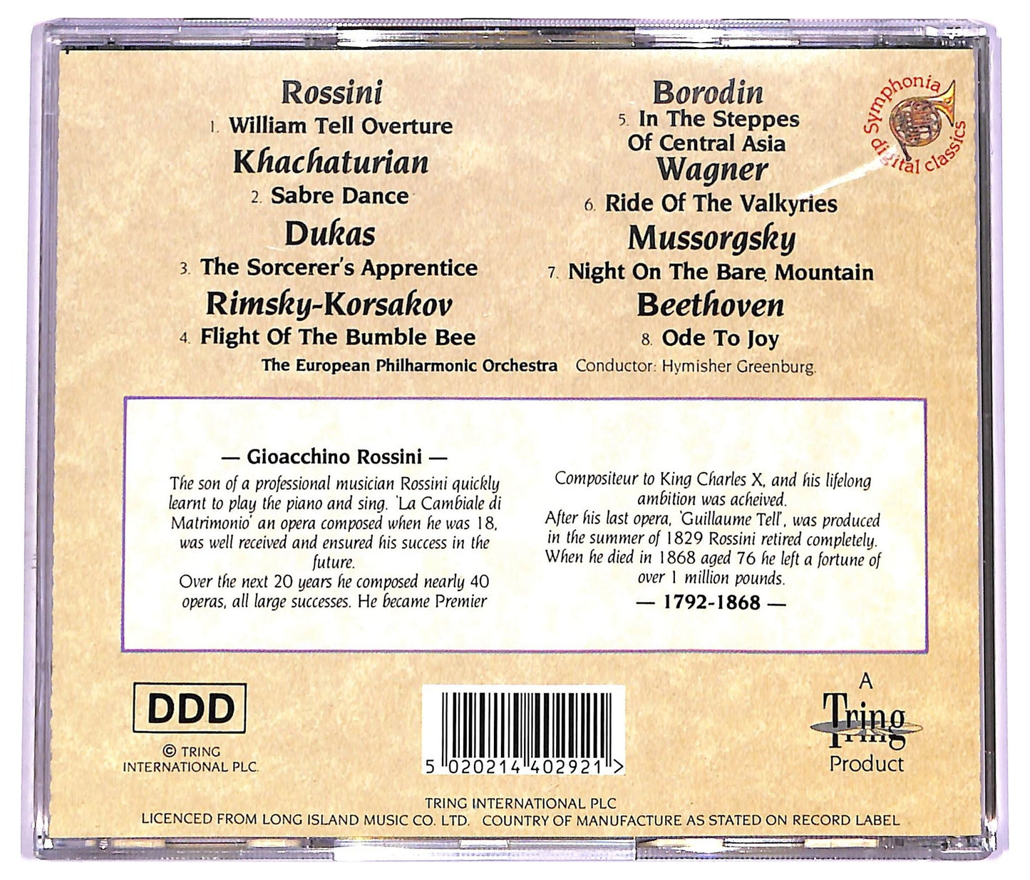 EBOND Rossini - Khachaturian Dukas CD CD071836