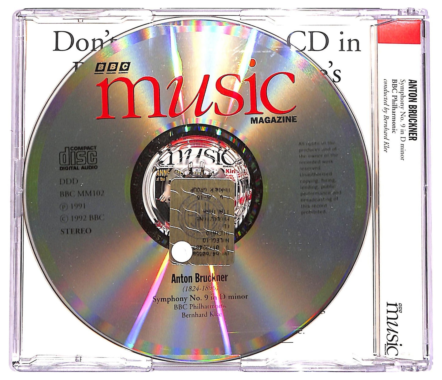 EBOND Anton Bruckner - Symphony No. 9 In D Minor ALBUM EDITORIALE JEWEL CASE CD CD072255