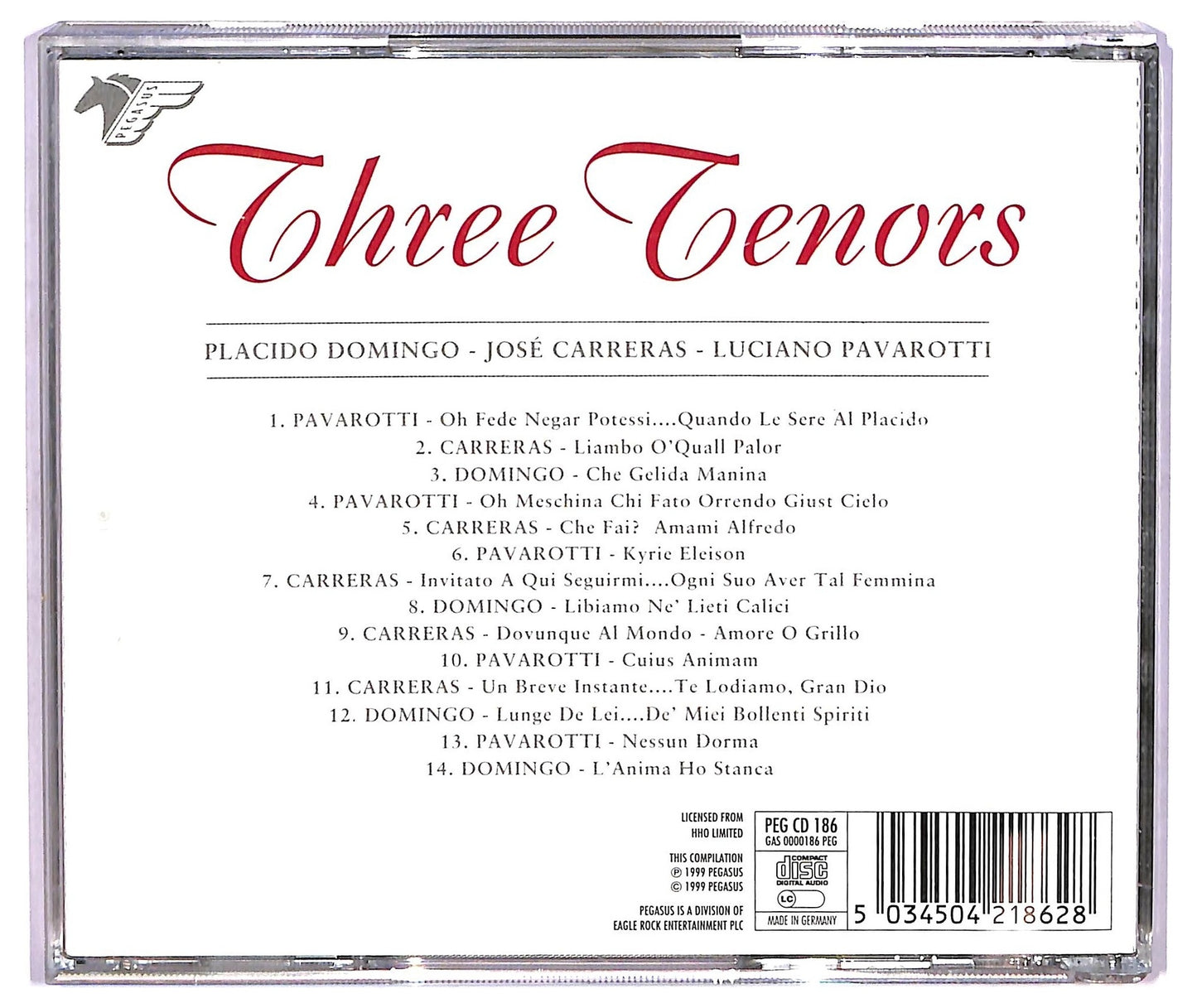 EBOND Domingo, Jose Carreras, Luciano Pavarotti - Three Tenors CD CD073449