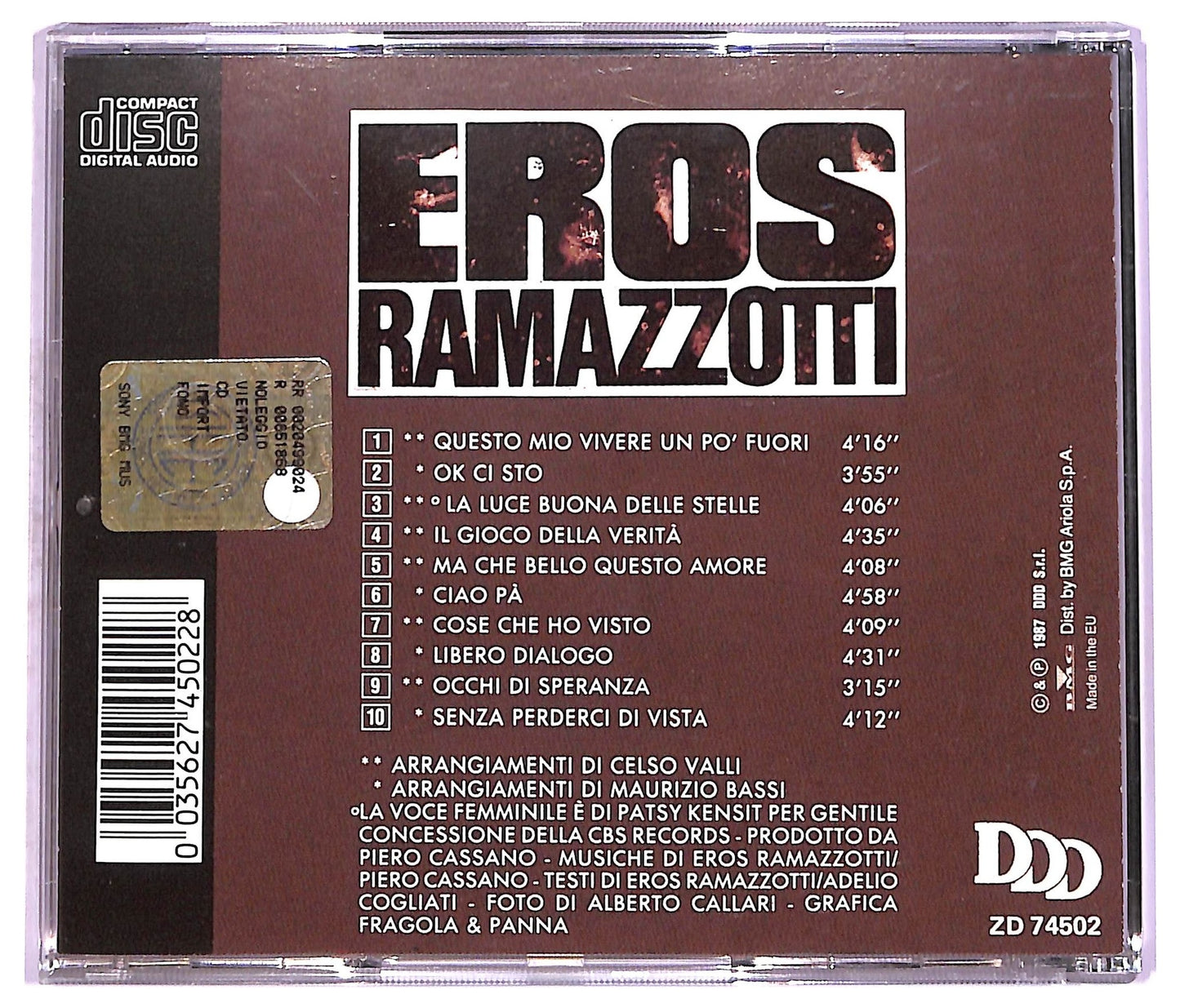EBOND Eros Ramazzotti - In Certi Momenti CD CD074910
