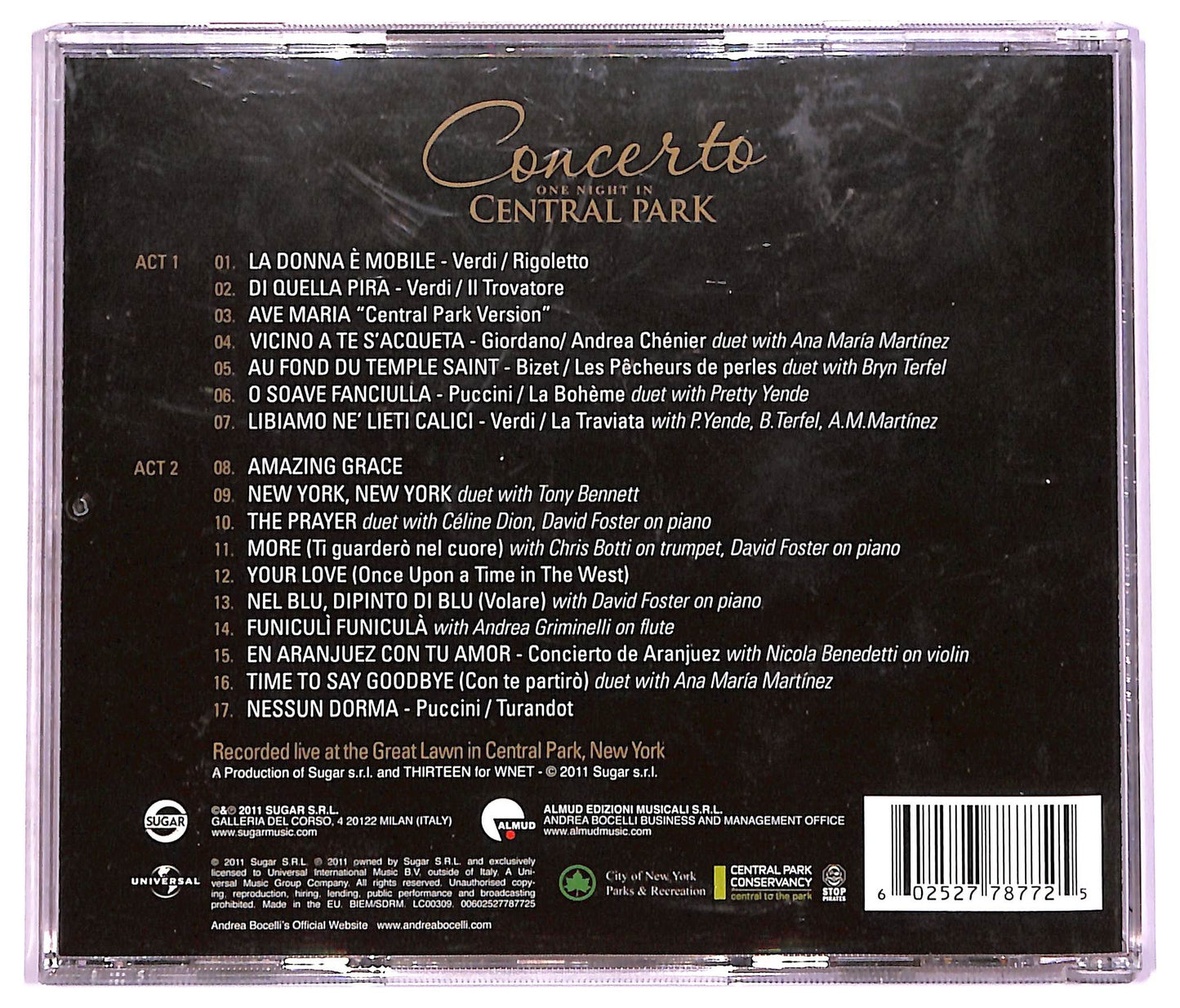 EBOND Andrea Bocelli - Concerto: One Night In Central Park CD CD076849