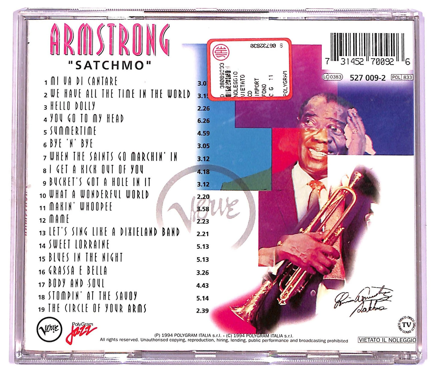 EBOND Louis Armstrong - Satchmo CD CD077025