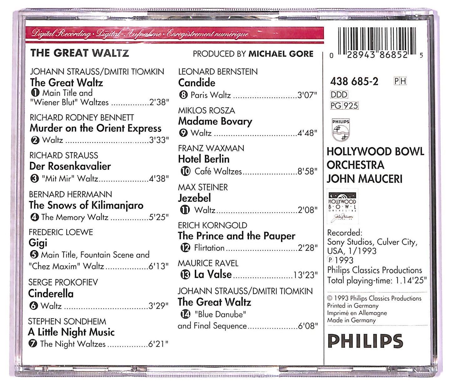 EBOND Hollywood Bowl Orchestra, John Mauceri - The Great Waltz CD CD077335