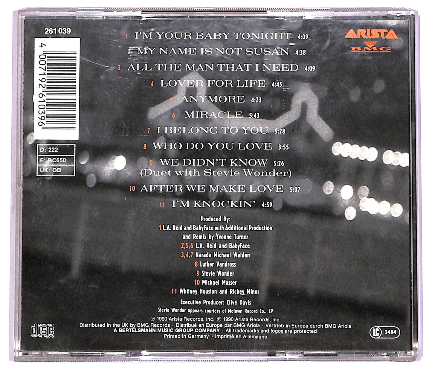 EBOND Whitney Houston - I'm Your Baby Tonight CD CD077508